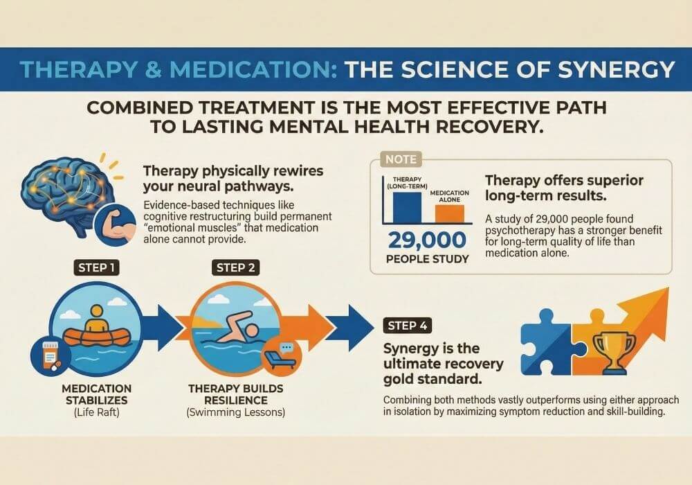 the scientific synergy between psychotherapy and medication for mental health recovery