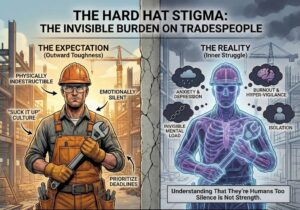 the outward toughness expectation vs the inner mental health reality of tradespeople.