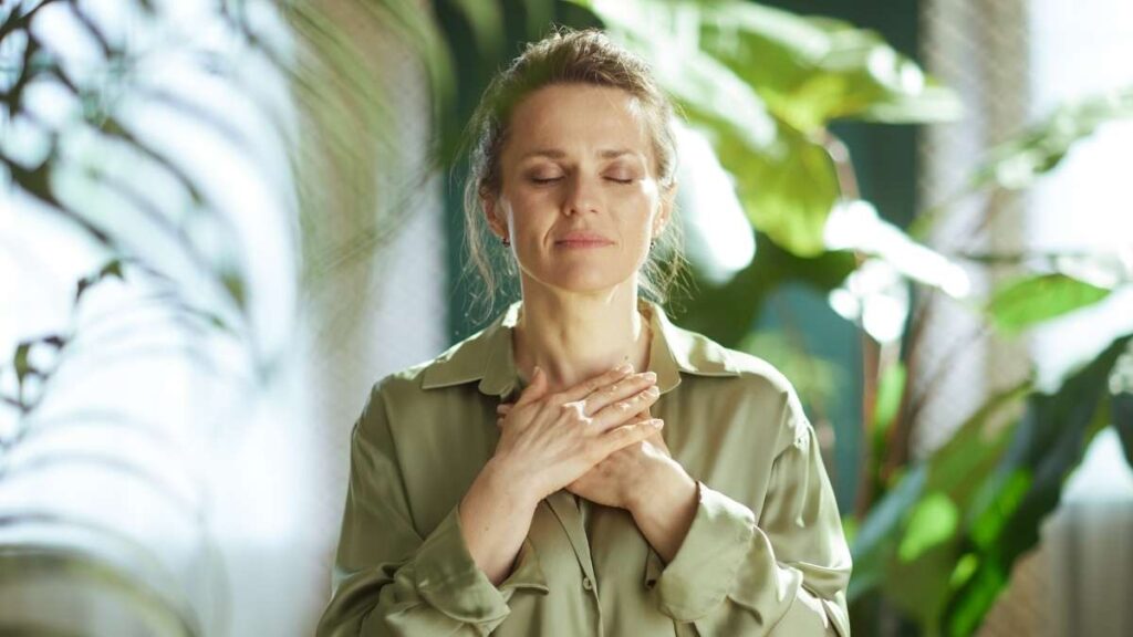 Woman practicing mindfulness for anxiety relief