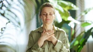 Woman practicing mindfulness for anxiety relief
