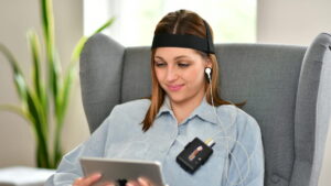 EEG neurofeedback therapy session with brain activity monitoring