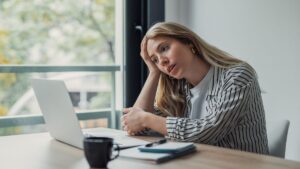 Woman experiencing anhedonia and emotional numbness