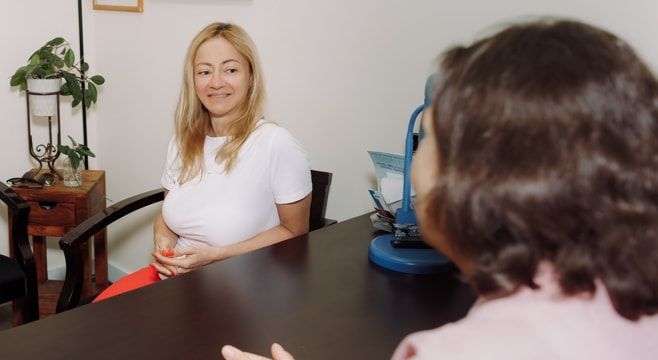 Woman at her first counselling session in Vaughan