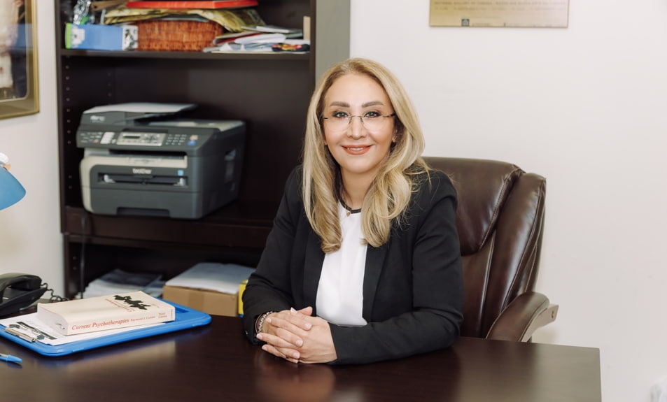 Psychotherapist at her desk in the 101 Psychotherapy office in Concord, Vaughan